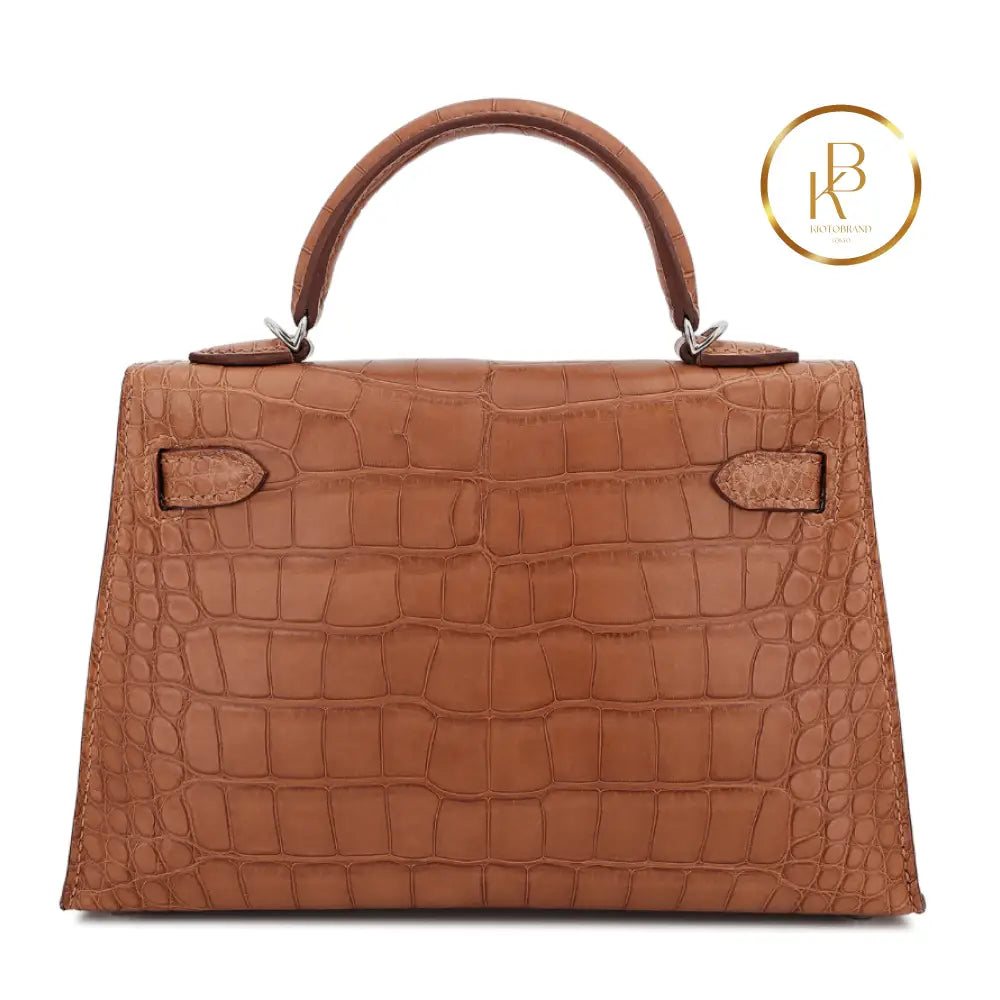 Kelly 20 Ii Gold Matte Alligator Handbags