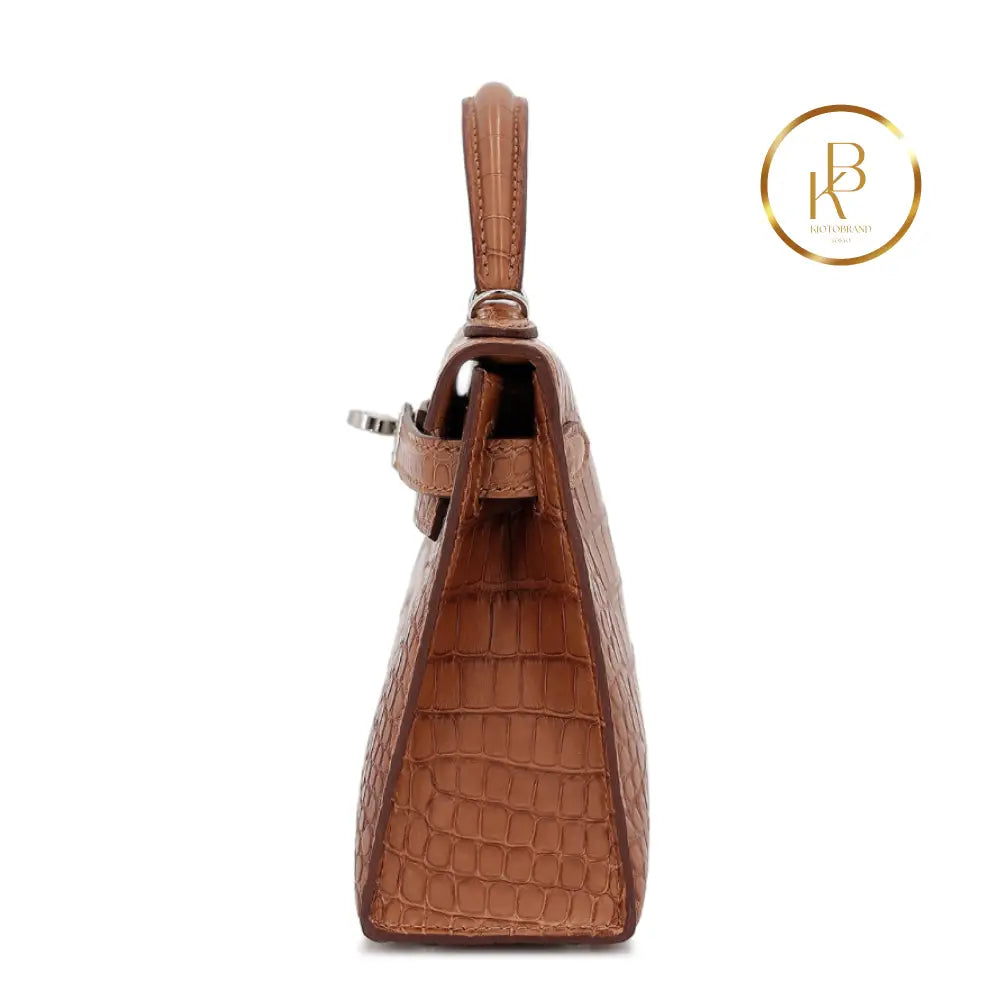 Kelly 20 Ii Gold Matte Alligator Handbags