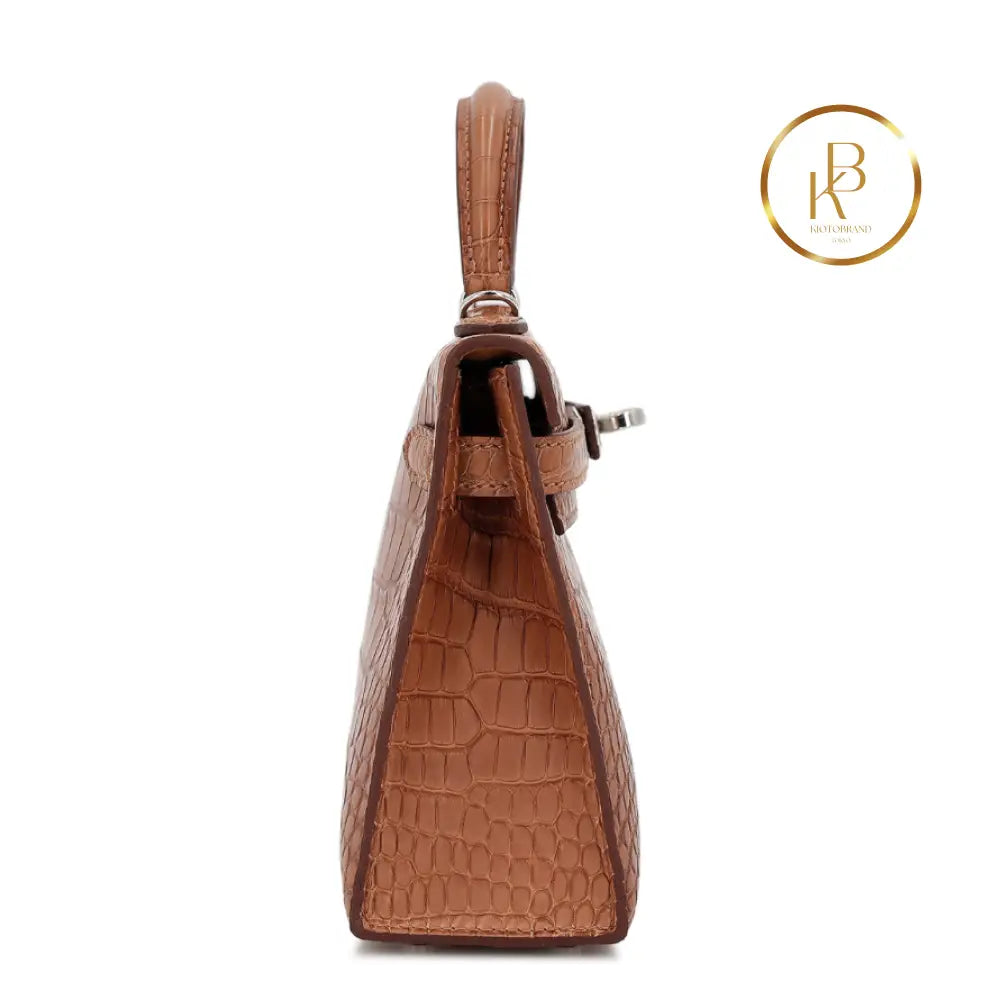 Kelly 20 Ii Gold Matte Alligator Handbags