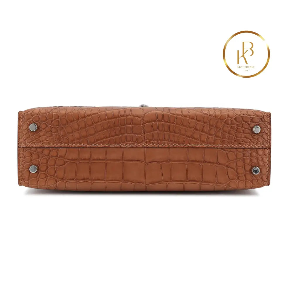 Kelly 20 Ii Gold Matte Alligator Handbags