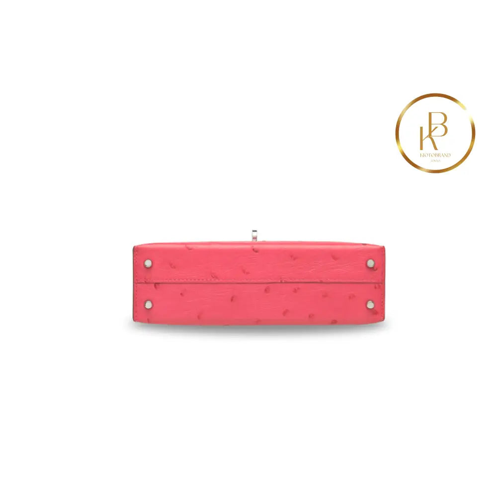 Kelly 20 Mini Hss Ostrich Rose Tyrien