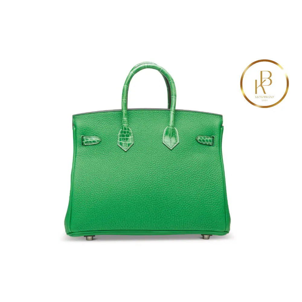 Birkin 25 Touch Shiny Cactus Crocodile & Bambou Togo Handbags