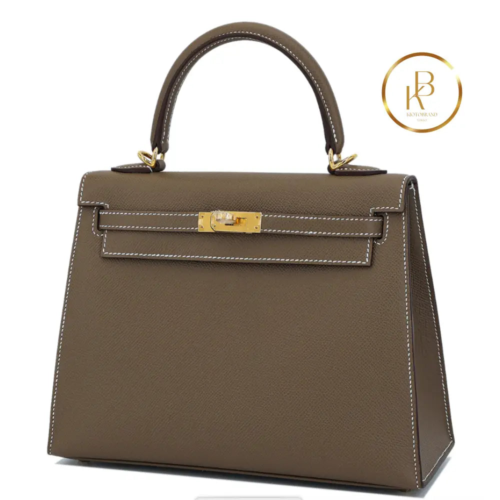 Kelly 25 Sellier Etoupe Epsom Handbags
