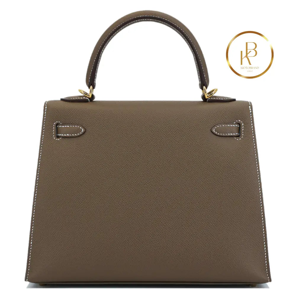 Kelly 25 Sellier Etoupe Epsom Handbags