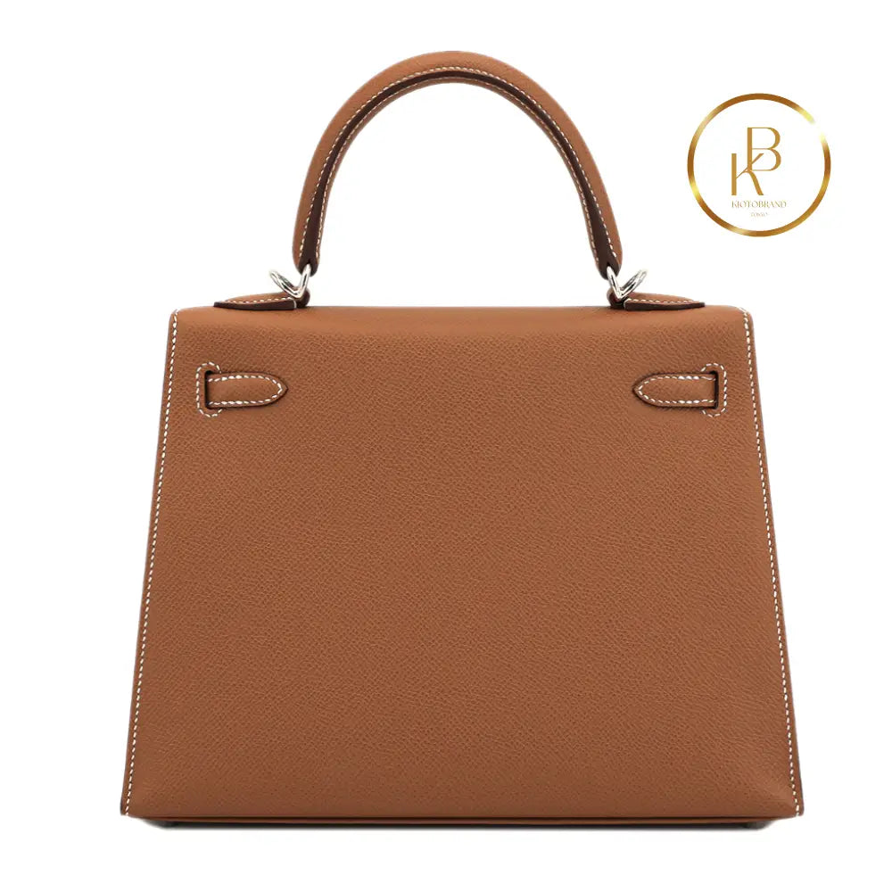 Kelly 25 Sellier Gold Epsom Handbags