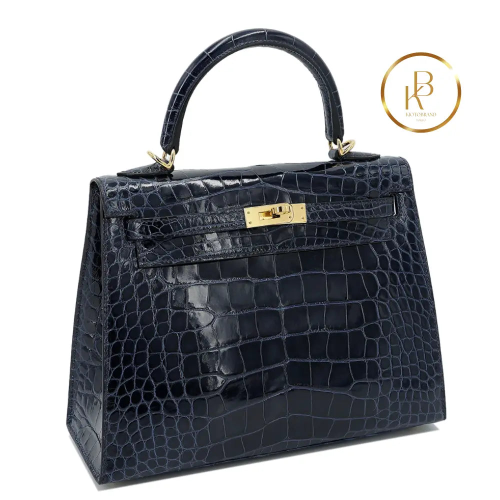 Kelly 25 Sellier Blue Baltique Alligator Handbags