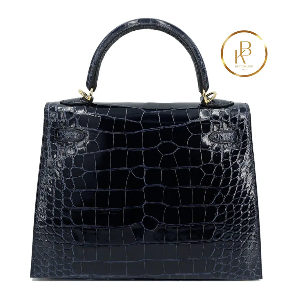 Kelly 25 Sellier Blue Baltique Alligator Handbags