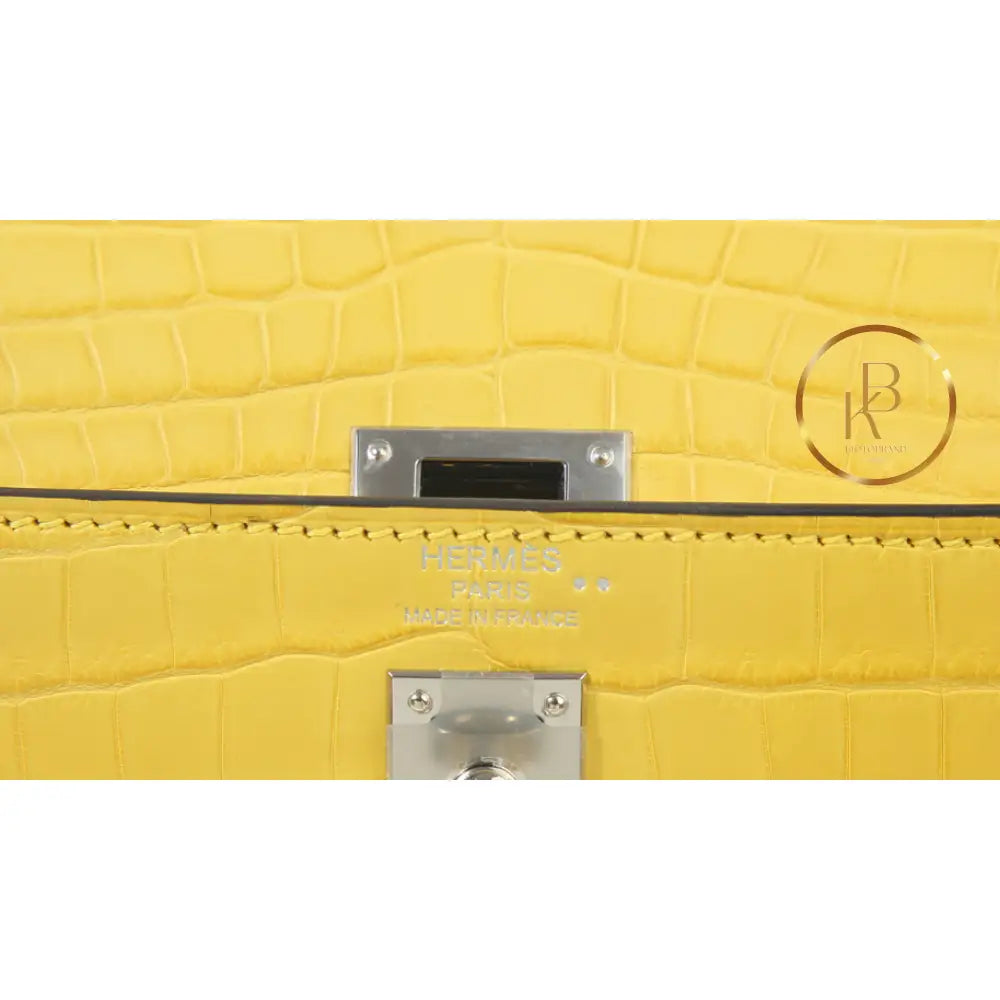 Kelly 25 Mimosa Matte Niloticus Croc Handbags