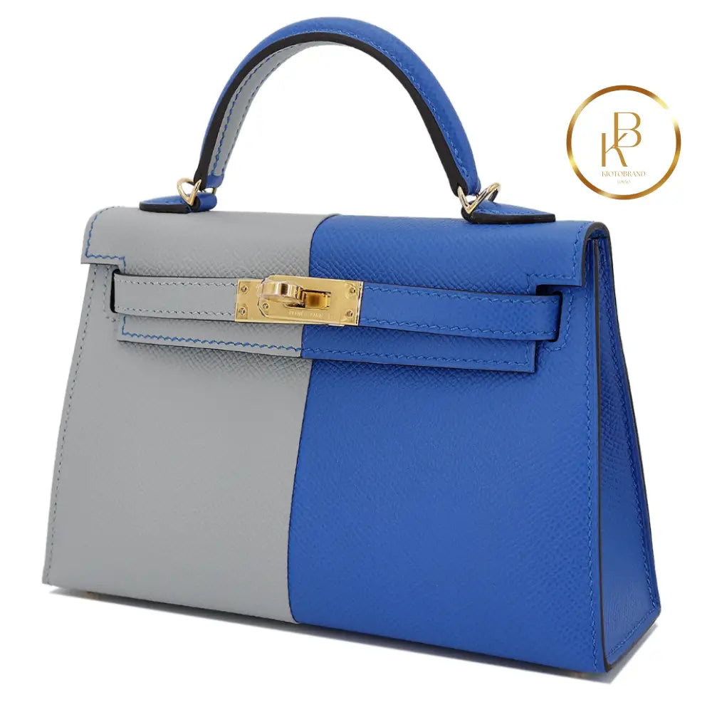 Kelly 20 Ii Blue France And Gris Mouette Epsom Handbags