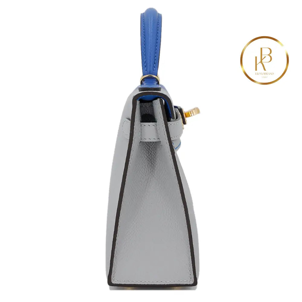 Kelly 20 Ii Blue France And Gris Mouette Epsom Handbags
