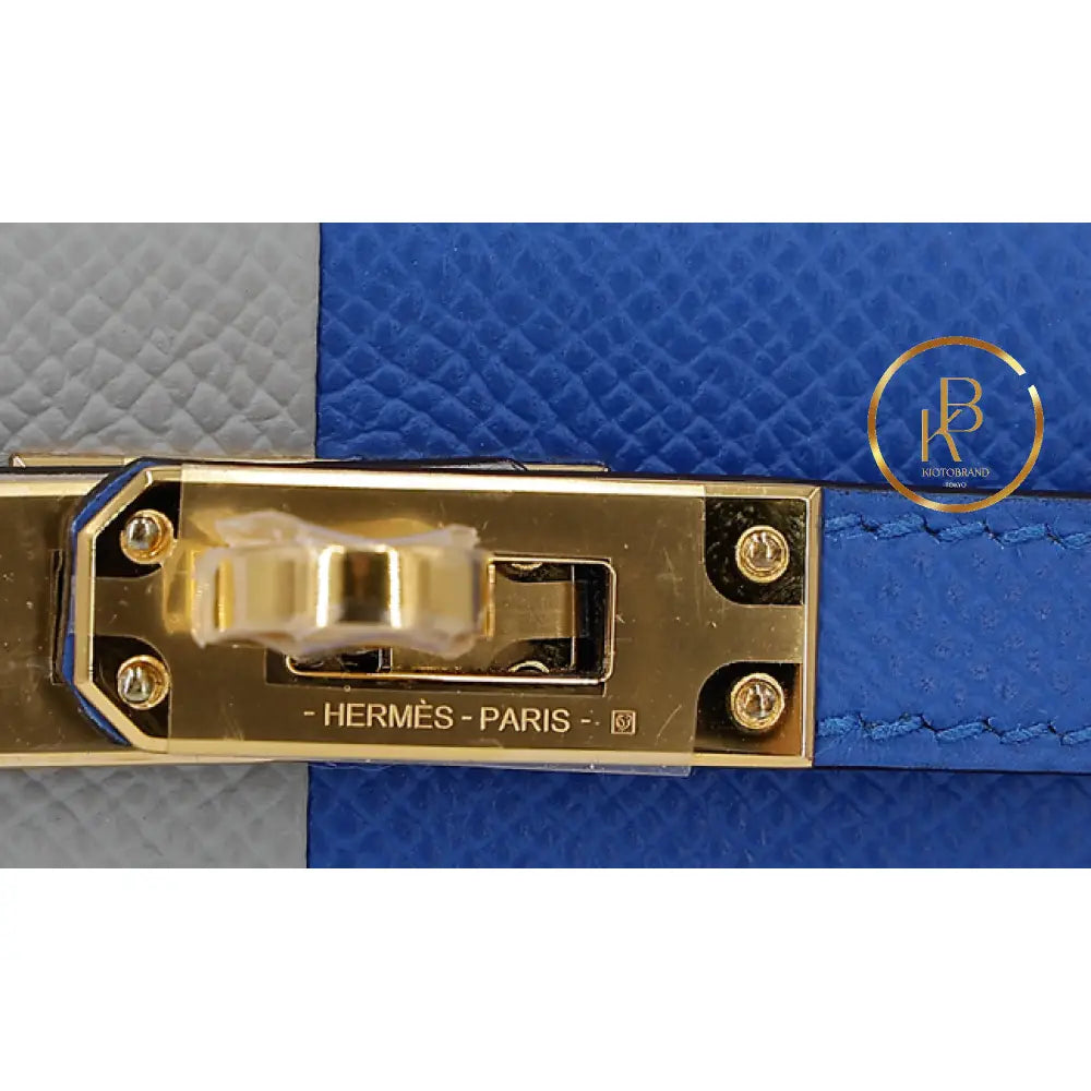 Kelly 20 Ii Blue France And Gris Mouette Epsom Handbags