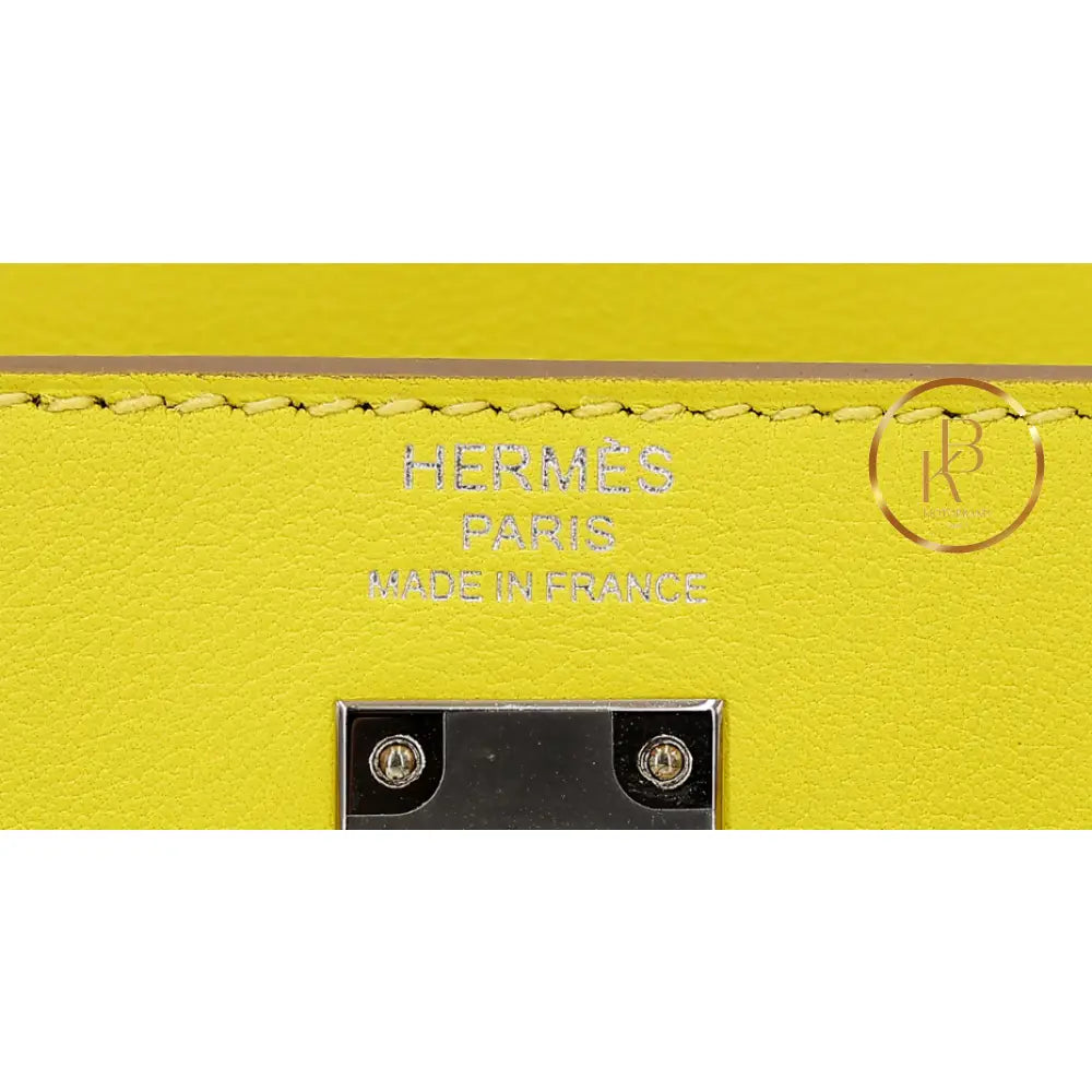 Kelly 25 Lime Swift Palladium Handbags