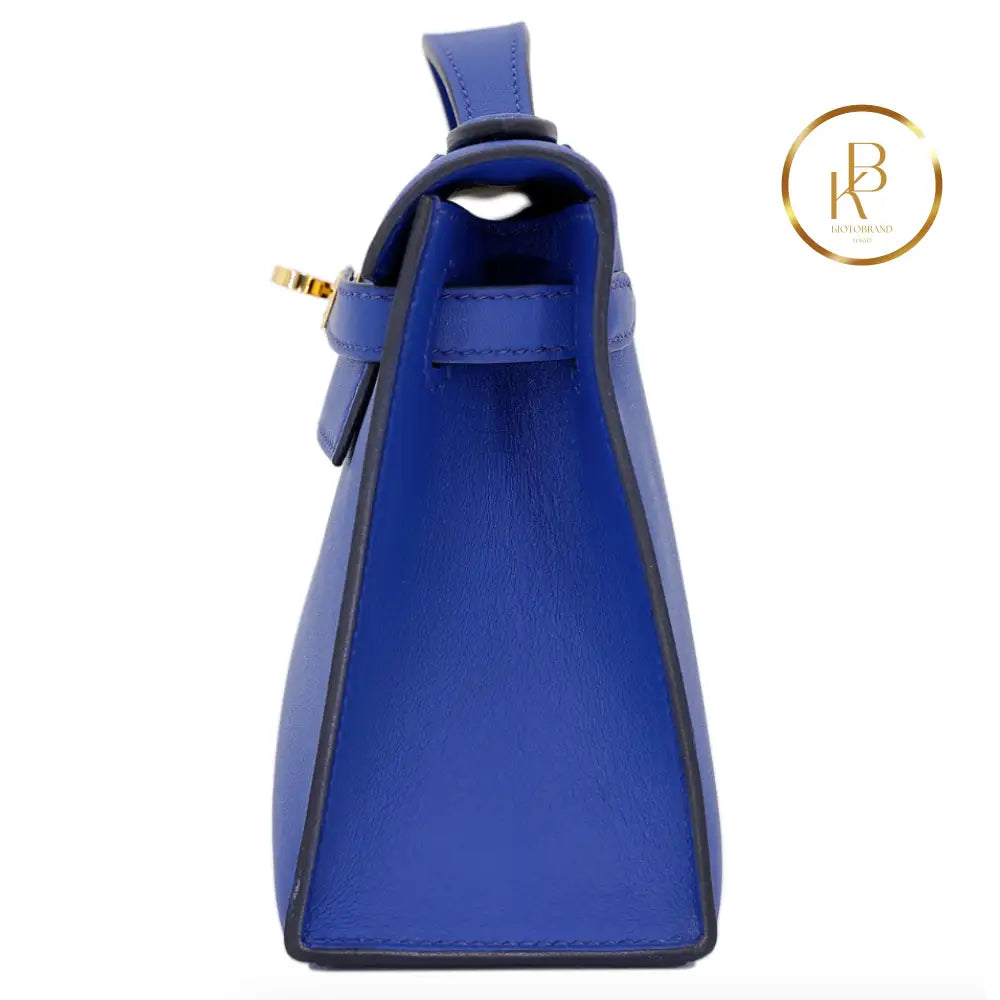 Kelly Pochette Blue Royal Swift Handbags