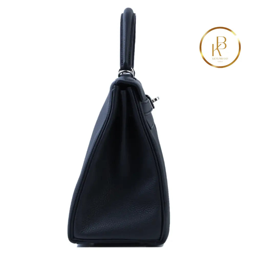 Kelly 28 Black Togo Palladium Handbags