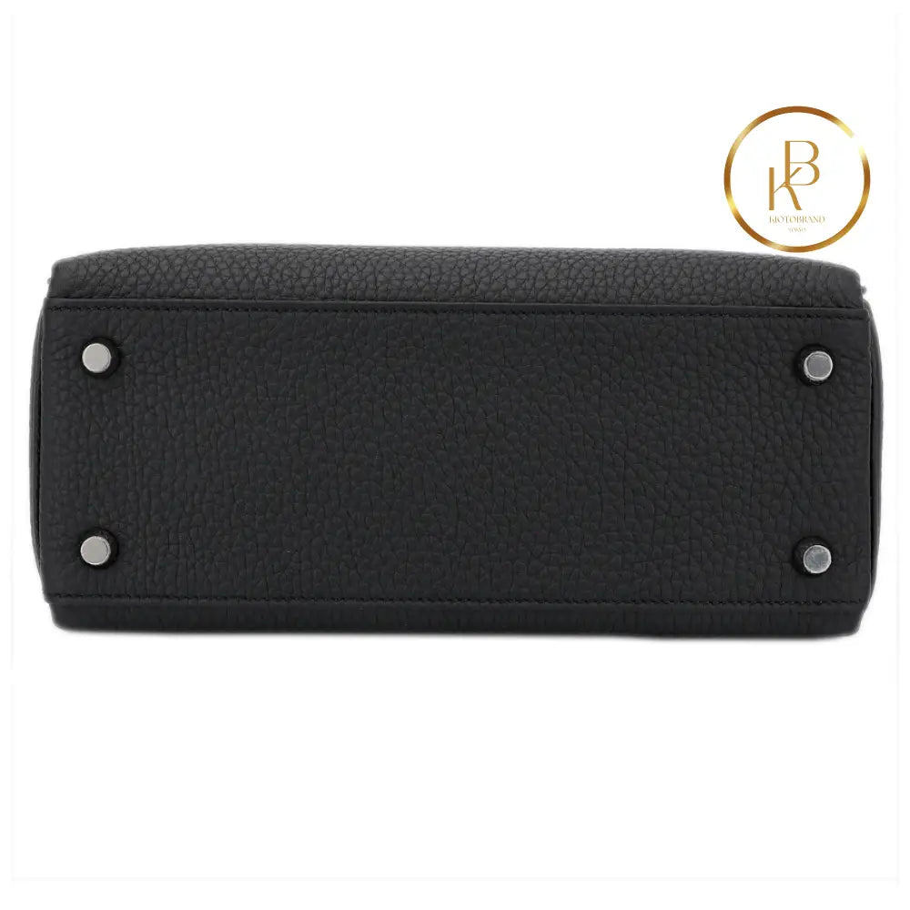 Kelly 25 Touch Black Togo Palladium Handbags