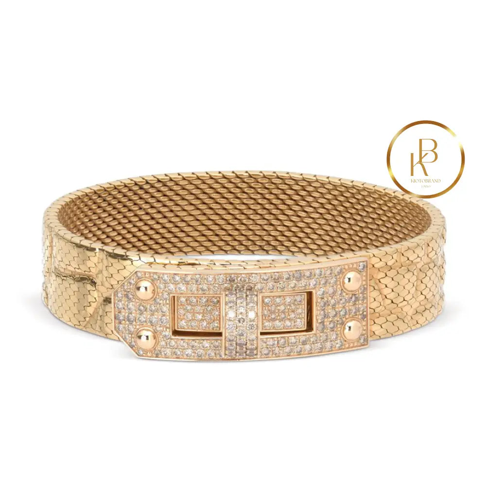 18K Rose Gold Diamond Kelly Bracelet