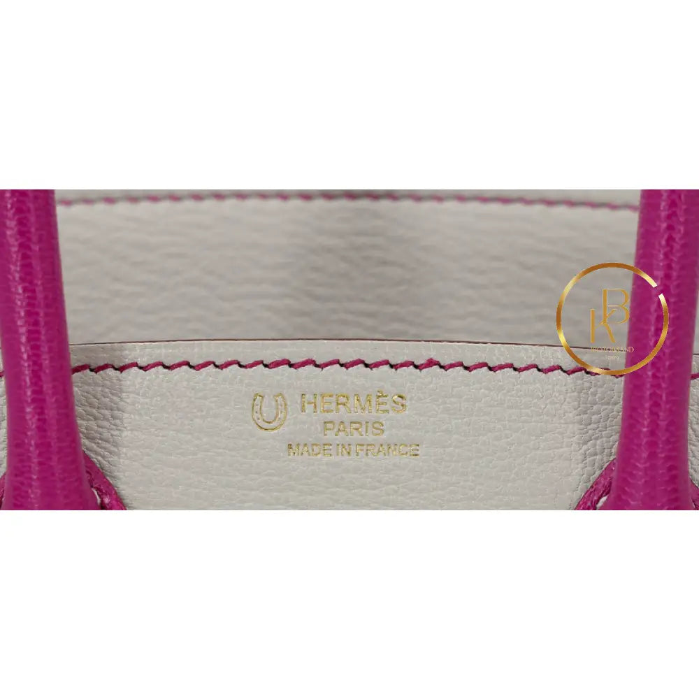 Birkin 25 Pearl Gray & Rose Purple Chevre (Special Order) Handbags