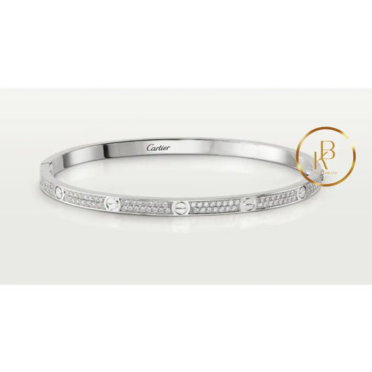 Love Bracelet Small Model Paved White Gold Bracelet