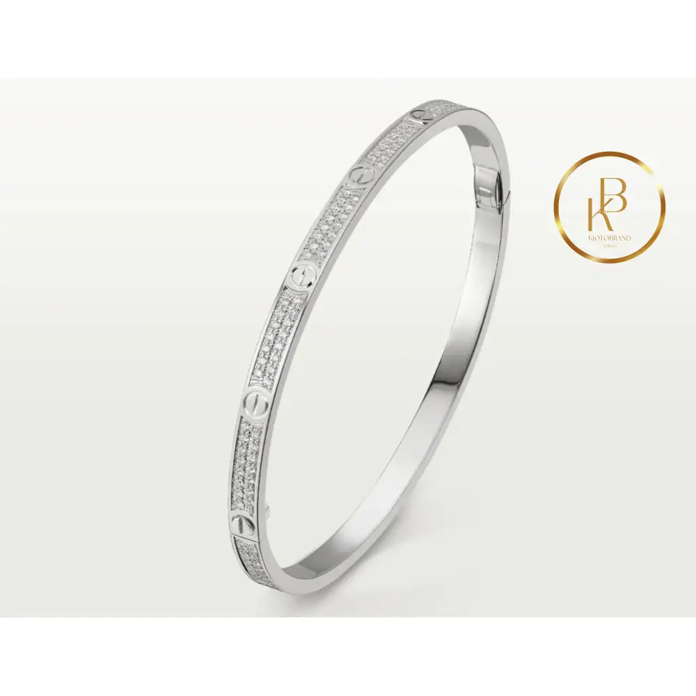 Love Bracelet Small Model Paved White Gold Bracelet
