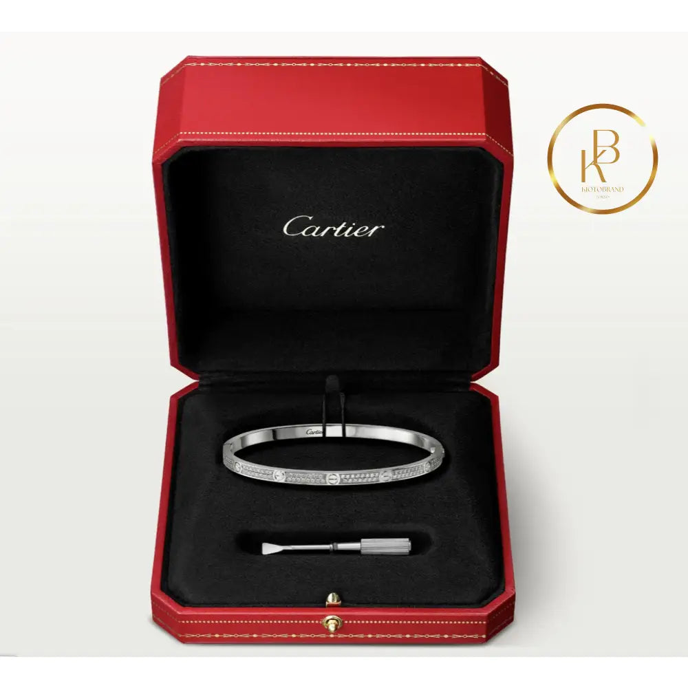 Love Bracelet Small Model Paved White Gold Bracelet