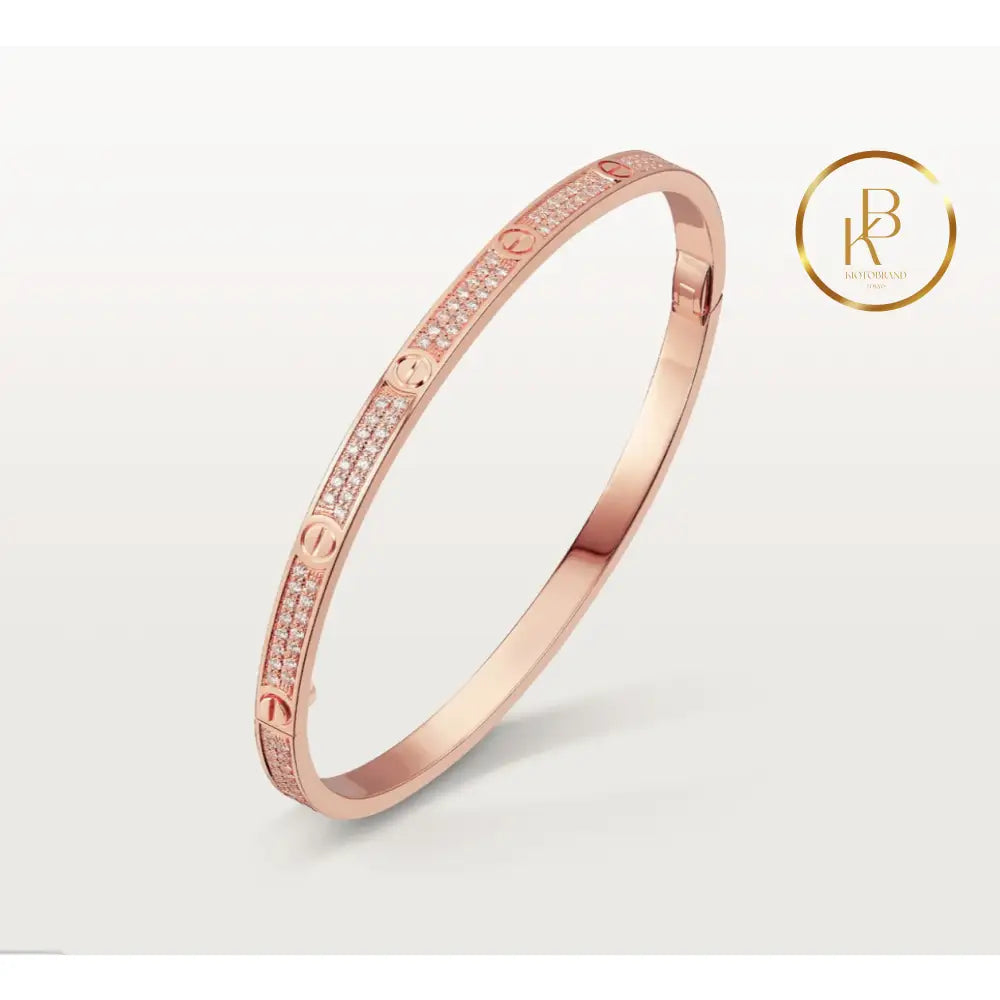 Love Bracelet Small Model Paved Rose Gold Bracelet