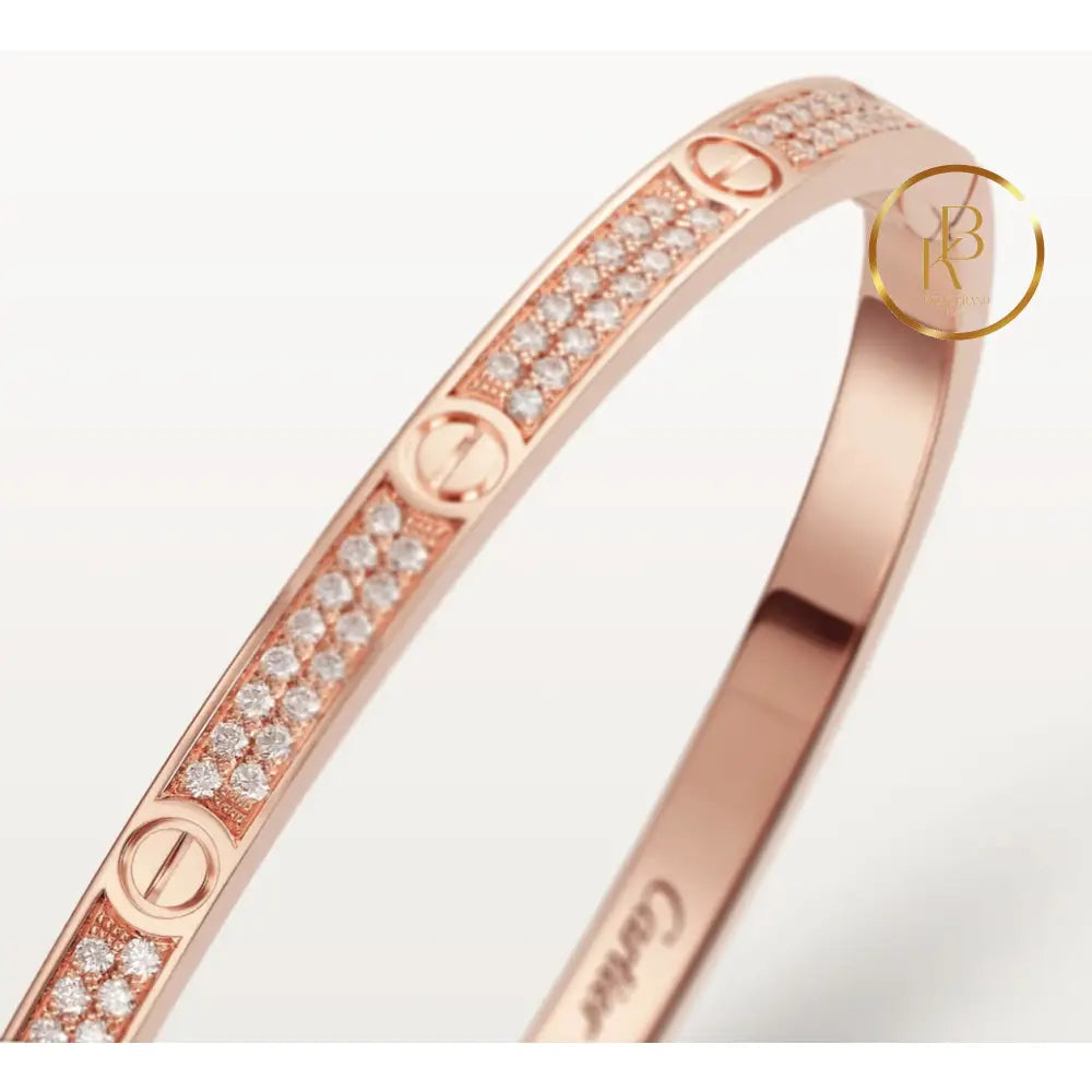 Love Bracelet Small Model Paved Rose Gold Bracelet
