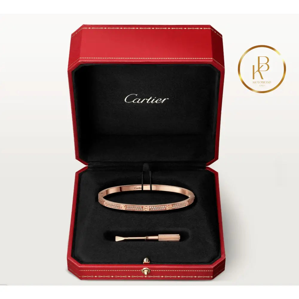 Love Bracelet Small Model Paved Rose Gold Bracelet