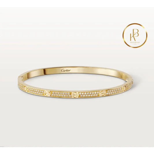 Love Bracelet Small Model Paved Yellow Gold Bracelet