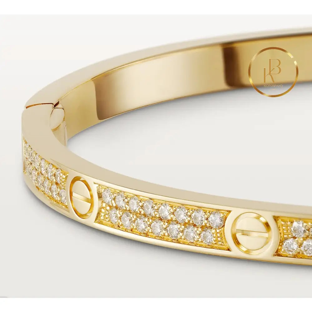 Love Bracelet Small Model Paved Yellow Gold Bracelet