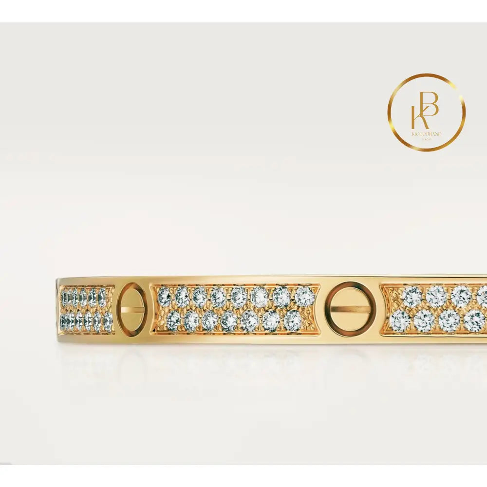Love Bracelet Small Model Paved Yellow Gold Bracelet
