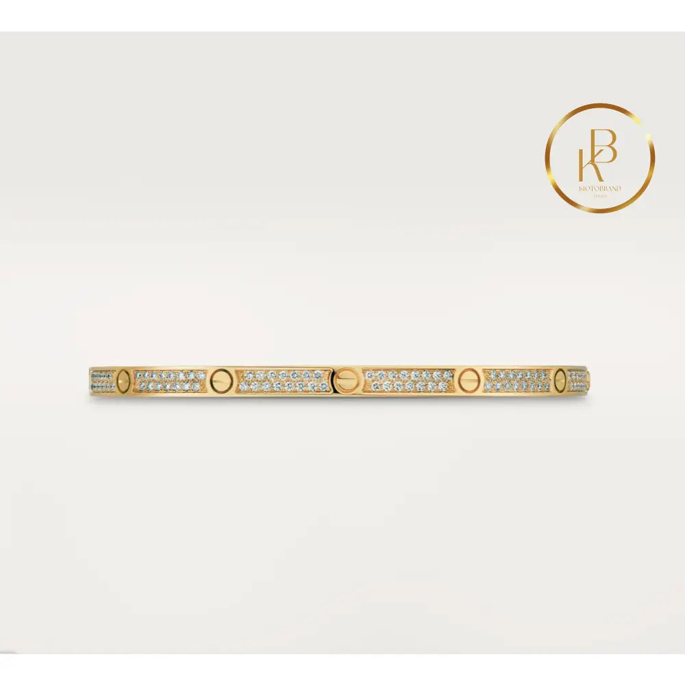 Love Bracelet Small Model Paved Yellow Gold Bracelet