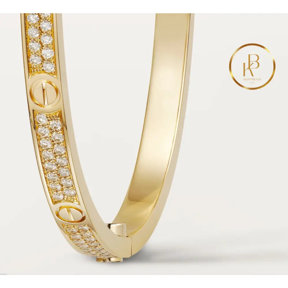 Love Bracelet Small Model Paved Yellow Gold Bracelet