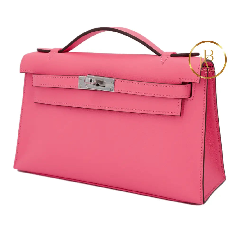 Kelly Pochette Rose Azalee Swift Handbags