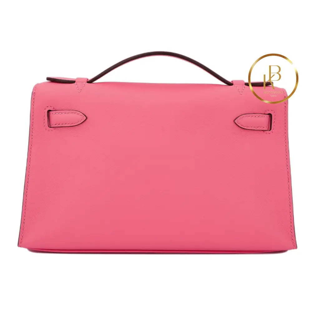 Kelly Pochette Rose Azalee Swift Handbags