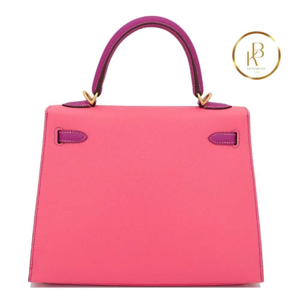 Kelly 25 Special Order Rose Azalee & Purple Epsom Handbags