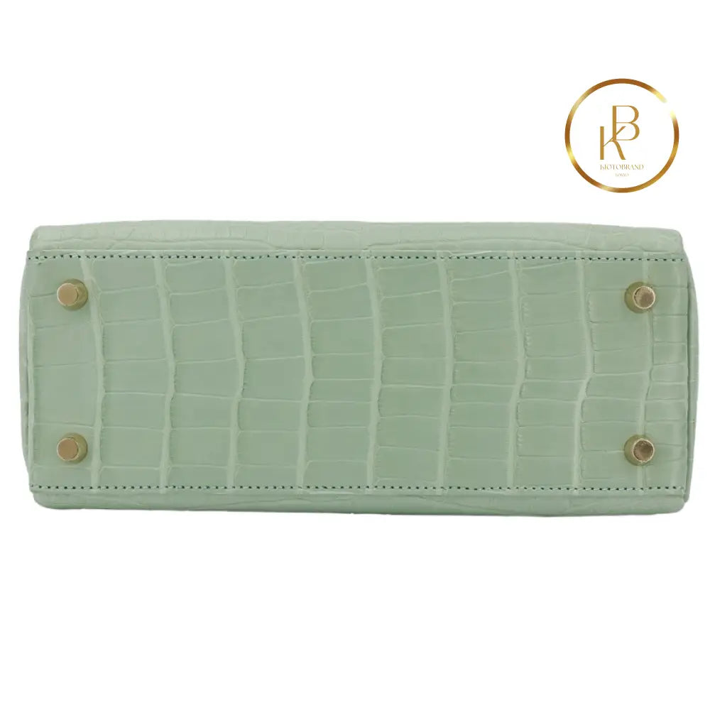 Kelly 25 Matte Alligator Vert Deau Handbags
