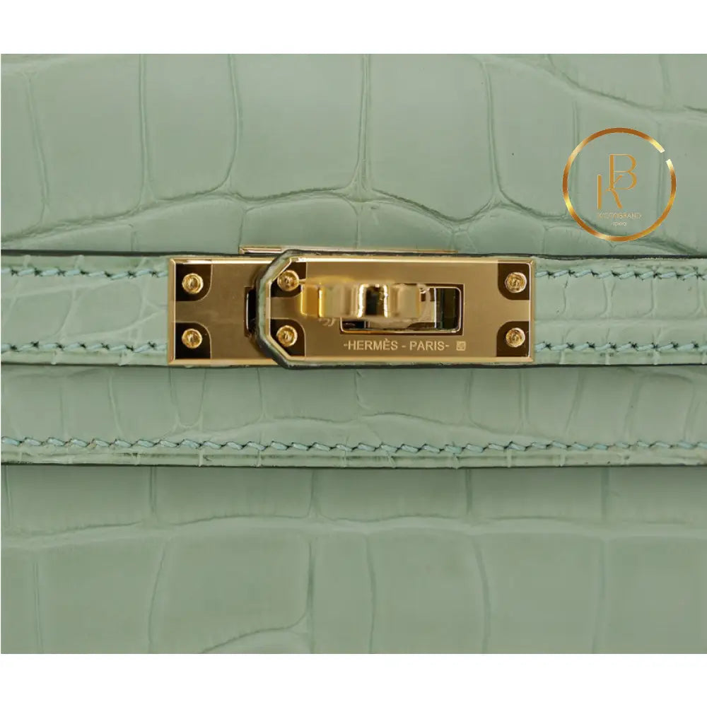 Kelly 25 Matte Alligator Vert Deau Handbags