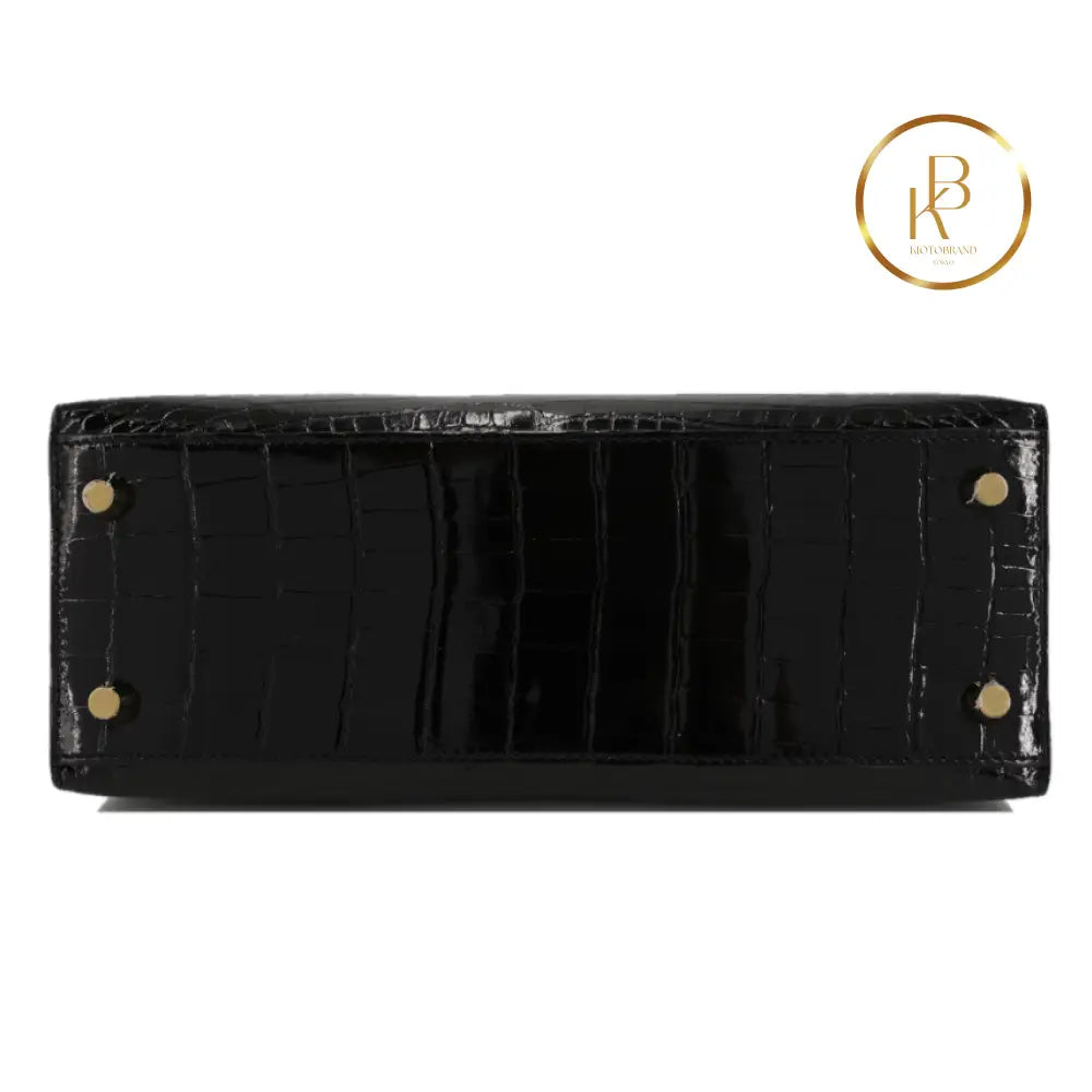 Kelly 25 Black Alligator Ghw Handbags