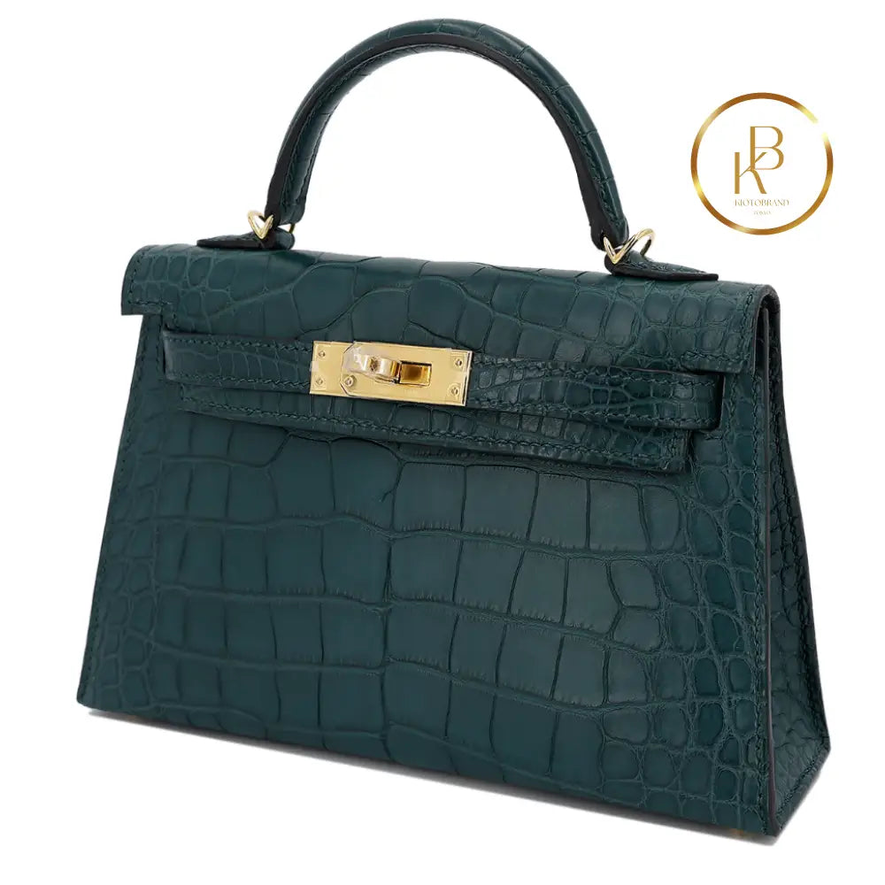Kelly 20 Mini Ii Matte Alligator Vert Cypress Ghw Handbags