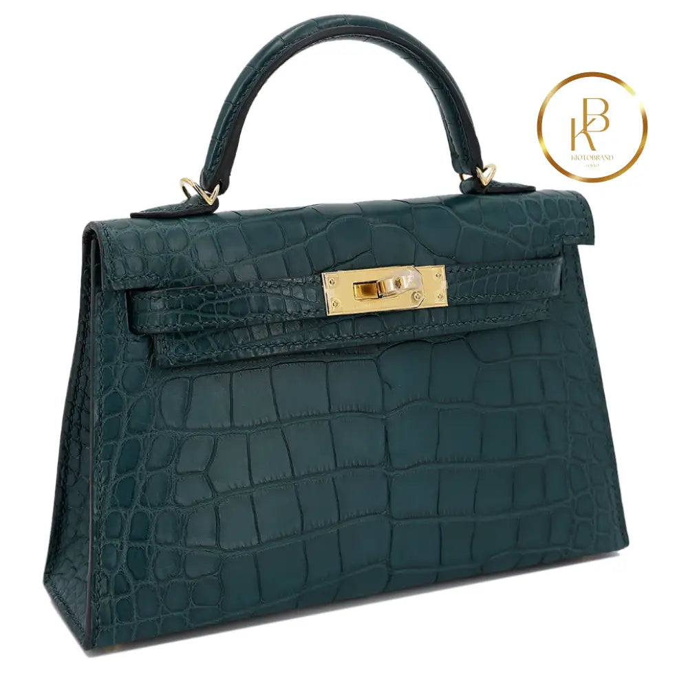 Kelly 20 Mini Ii Matte Alligator Vert Cypress Ghw Handbags