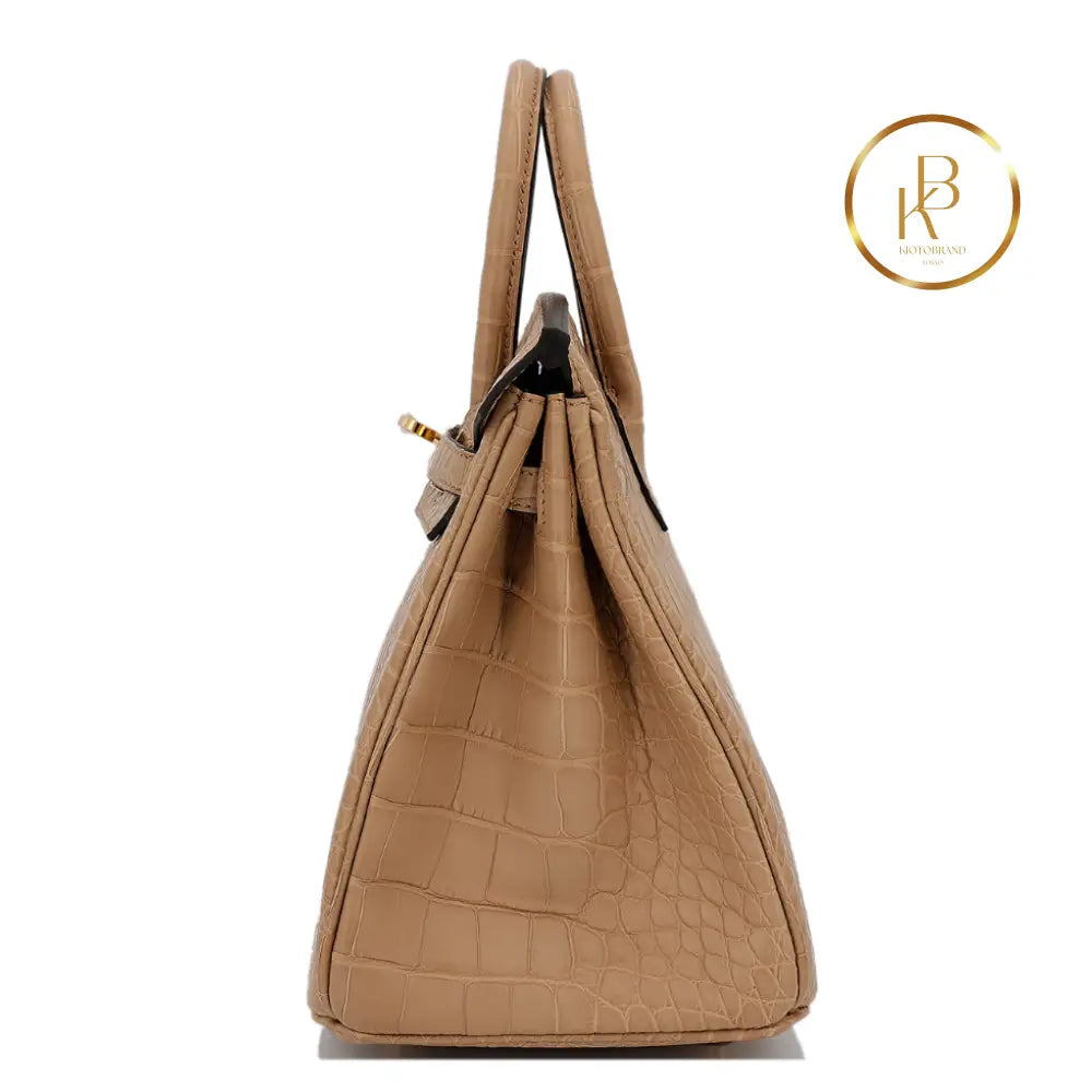 Birkin 25 Chai Matte Alligator Ghw Handbags