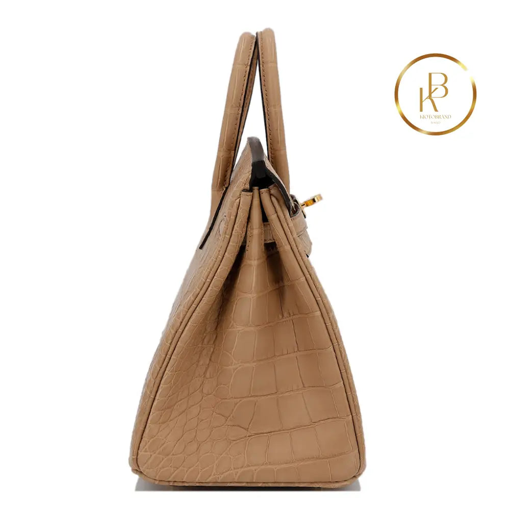 Birkin 25 Chai Matte Alligator Ghw Handbags