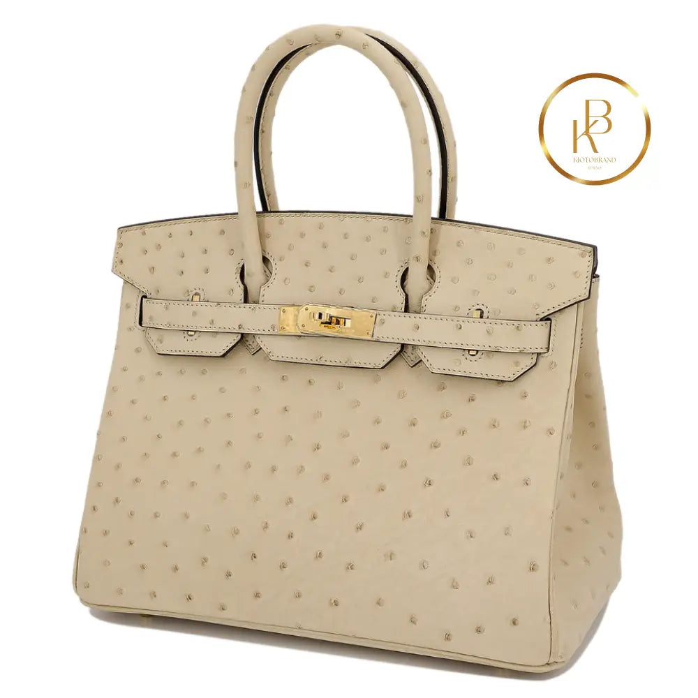 Birkin 30 Ostrich Parchemin Ghw Handbags