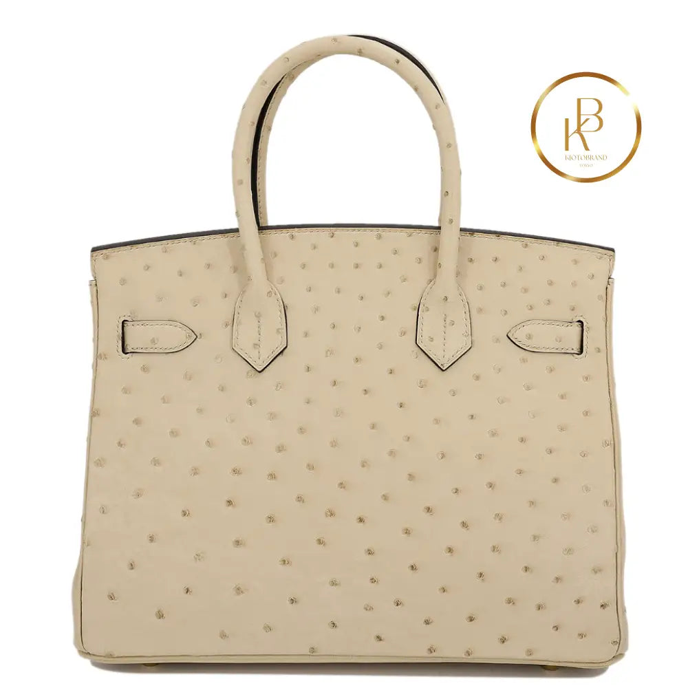 Birkin 30 Ostrich Parchemin Ghw Handbags