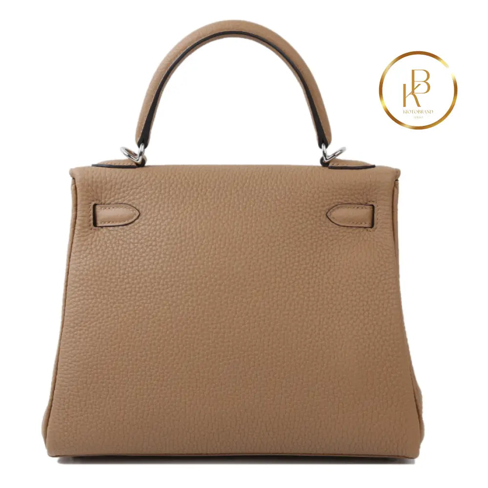 Kelly 25 Chai Togo Palladium Handbags