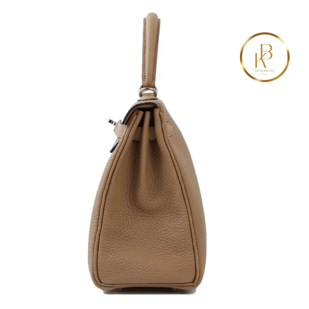 Kelly 25 Chai Togo Palladium Handbags