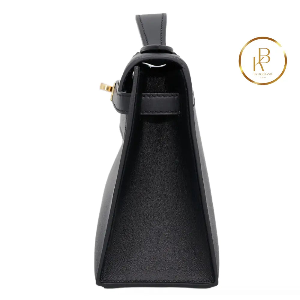 Kelly Pochette Clutch In Black Swift Ghw Handbags