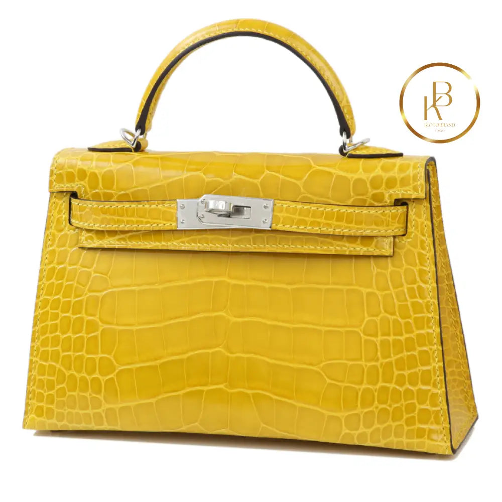 Kelly 20 Ii Mini Mimosa Shiny Alligator Handbags