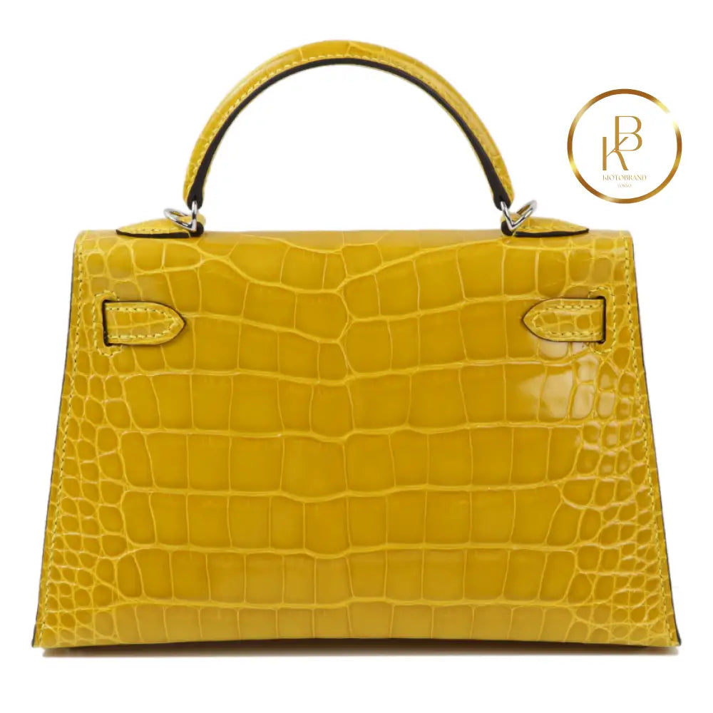 Kelly 20 Ii Mini Mimosa Shiny Alligator Handbags