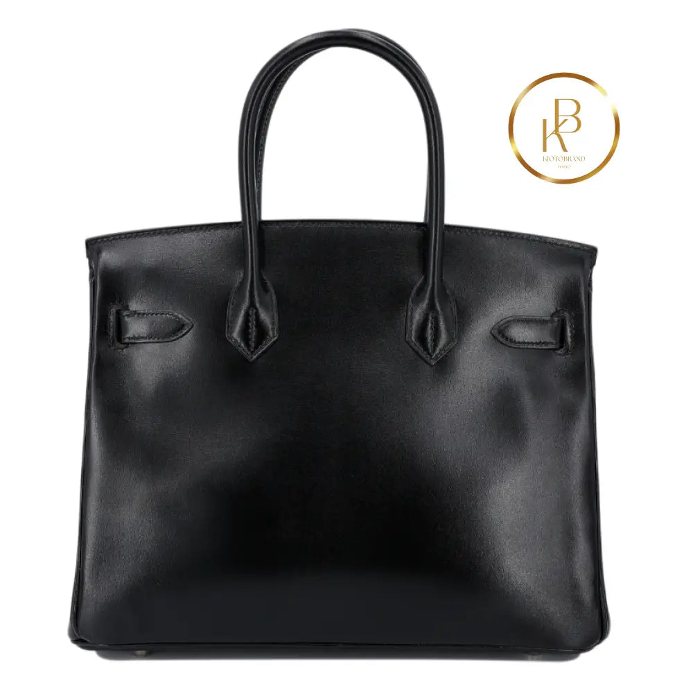 Birkin 30 Black Box-Calfskin Handbags